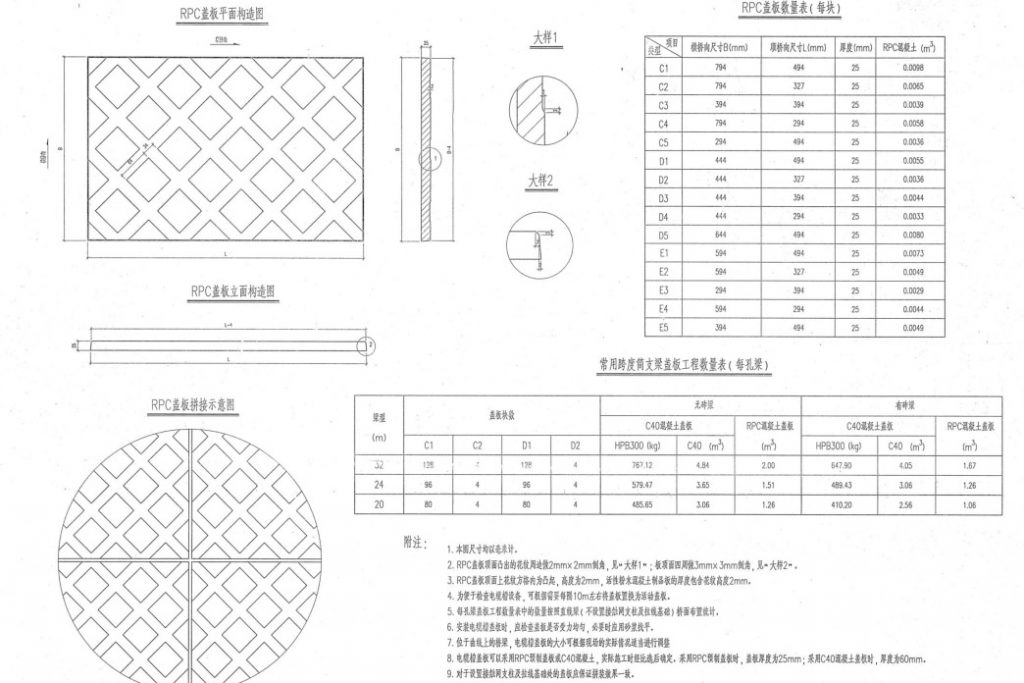 RPC盖板塑料模具平面设计PDF图下载