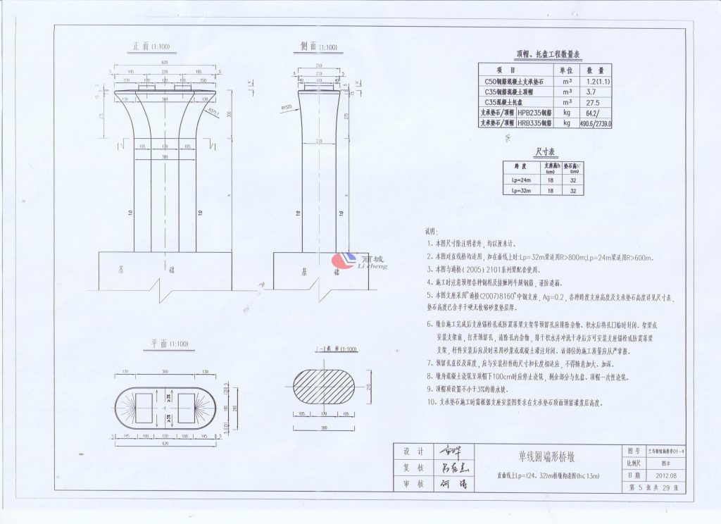 圆形桥墩钢模板施工设计图